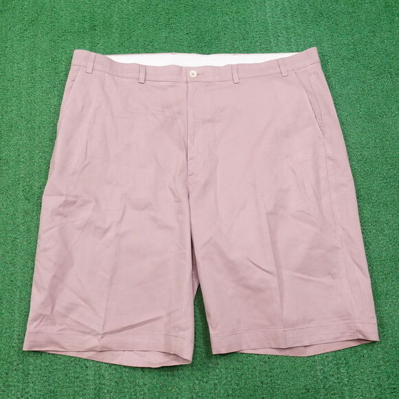 ROUNDTREE & YORKE FLAT FRONT PINK FLAT FRONT CHINO SHORTS MENS SIZE 44 - Picture 1 of 6